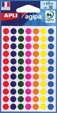 Apli Ronde Blanco Stickers Assorti 8 mm.
